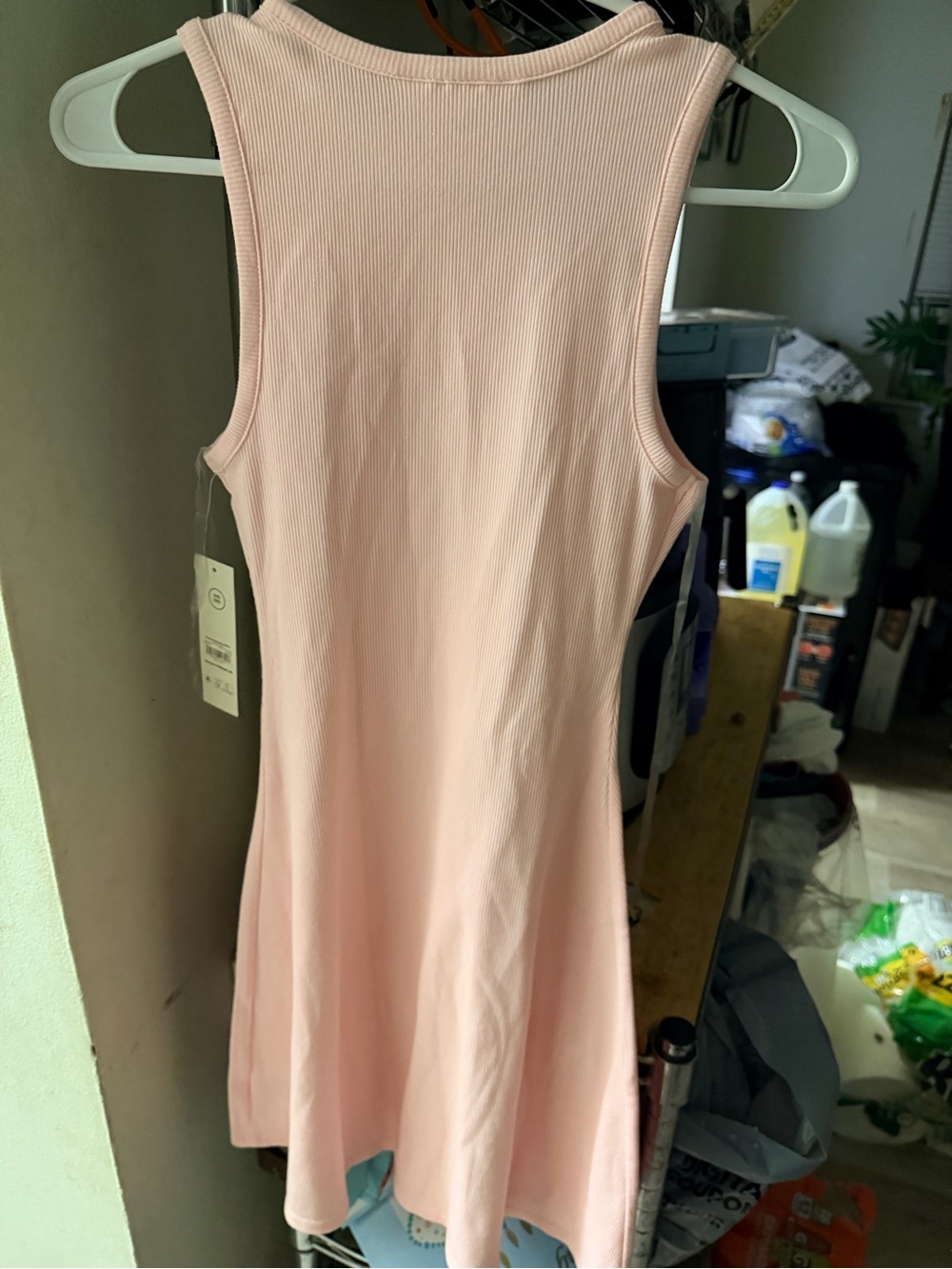 No Boundaries Sleeveless Ribbed Maxi Dress in Light Pink